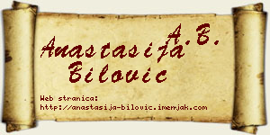 Anastasija Bilović vizit kartica